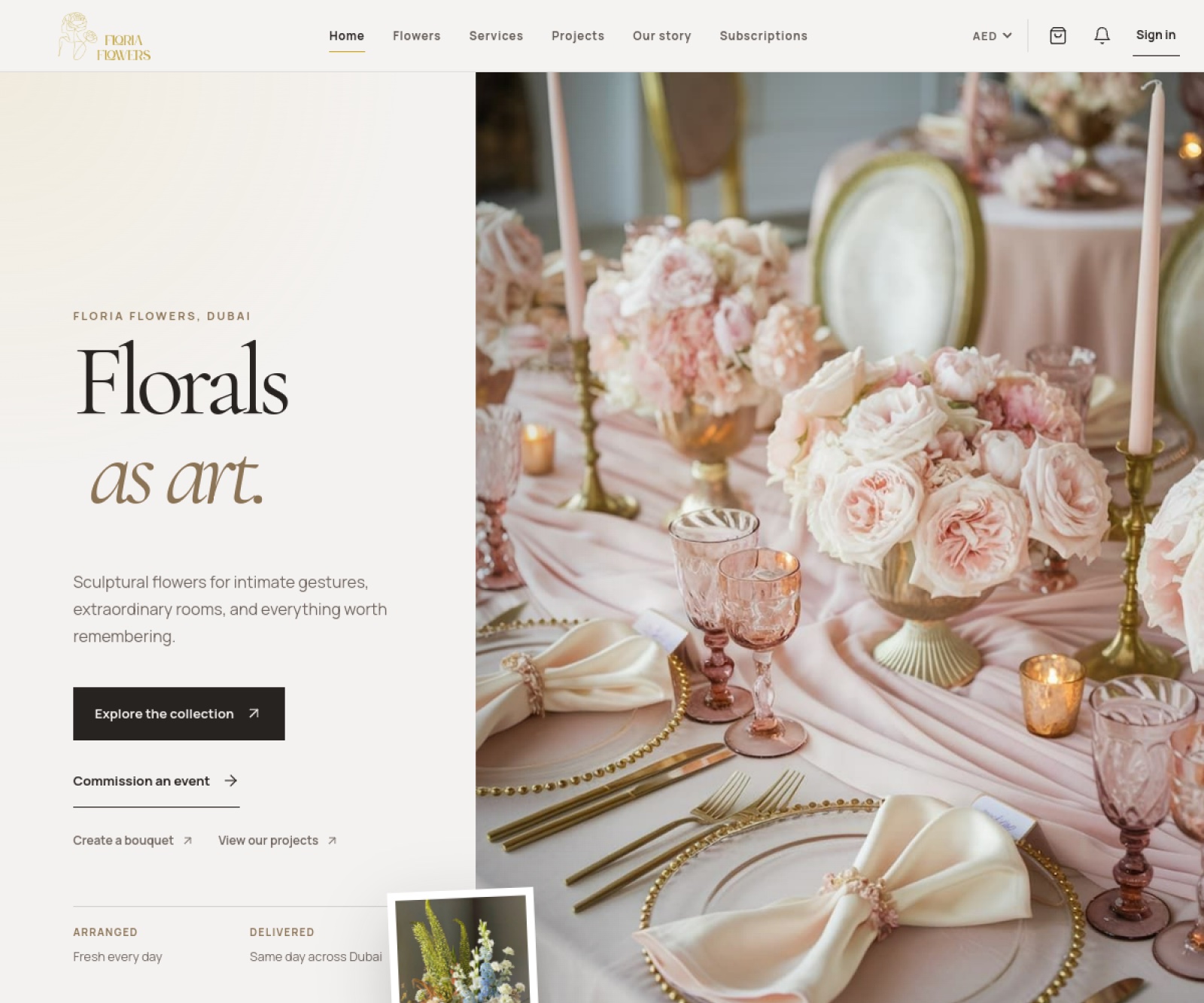 Floria Flowers Dubai website preview